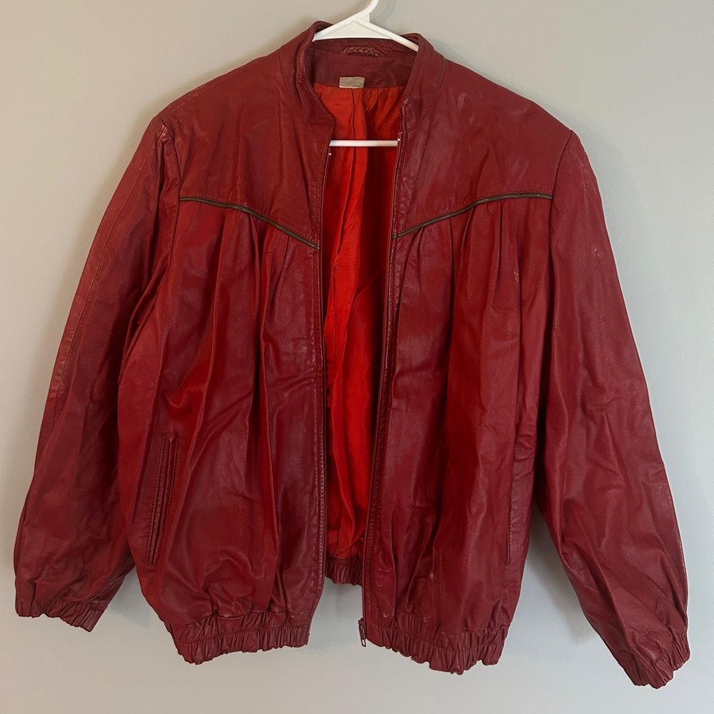 Vintage Red Leather Jacket